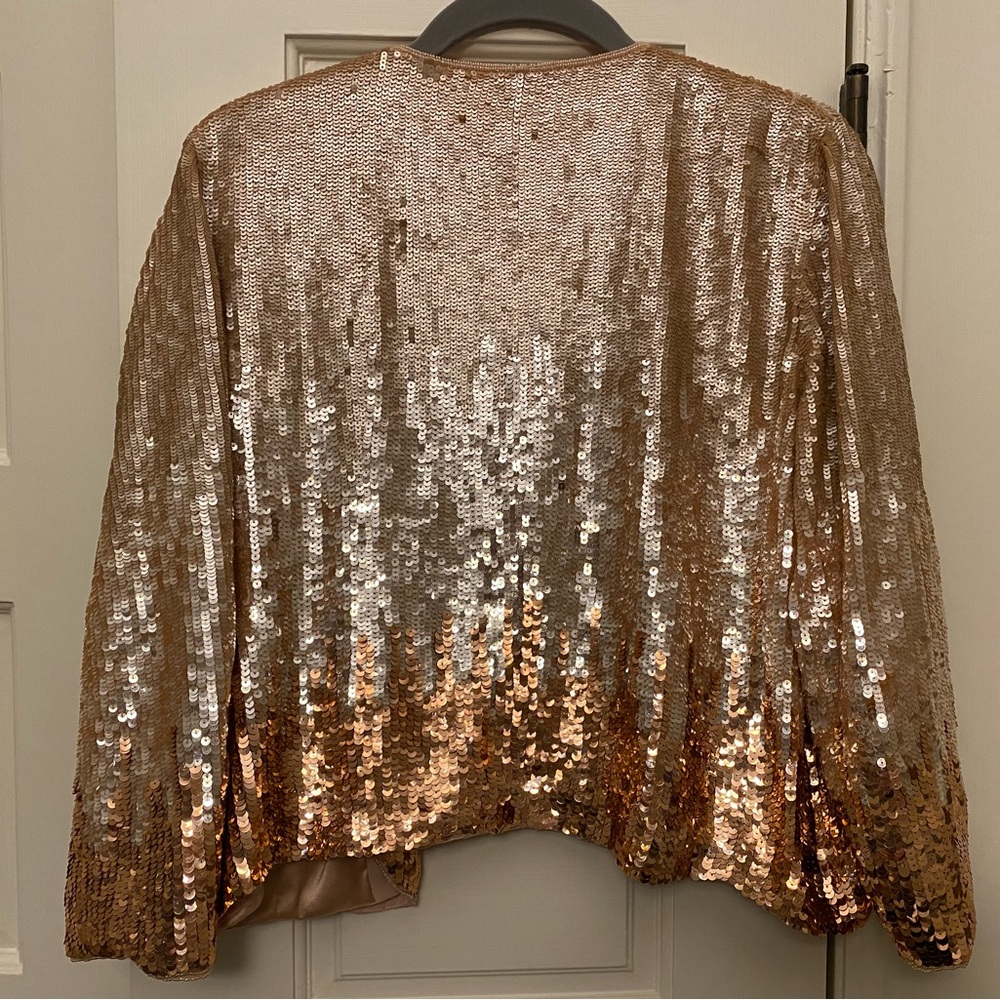 Parker Rose Gold Ombr Sequin Jacket View 2